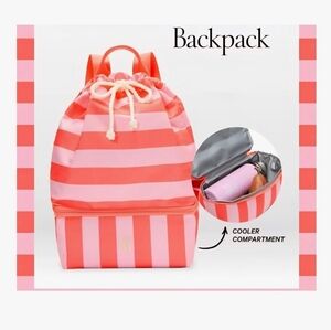 Victoria's Secret Cooler Backpack Striped Pink and Coral